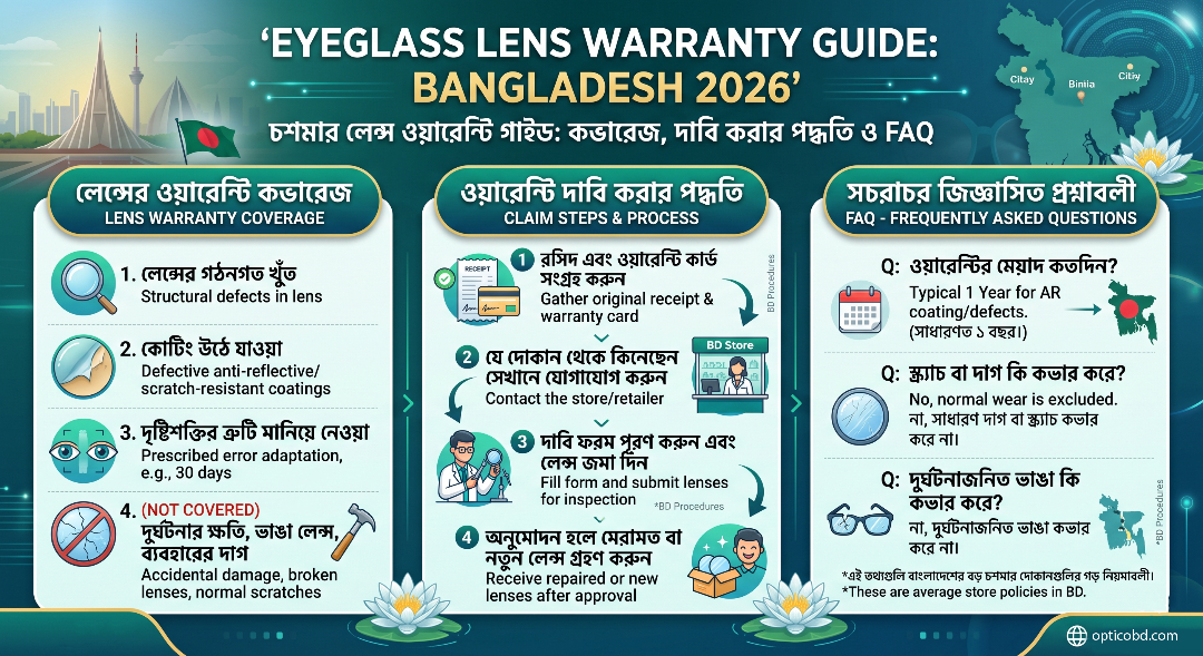 Eyeglass Lens Warranty Bangladesh Coverage, Claim Steps & Faq