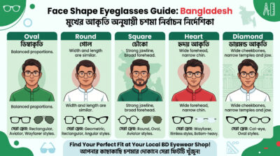 Face Shape Eyeglasses Guide Bangladesh 5 Face Shapes & Best Frames
