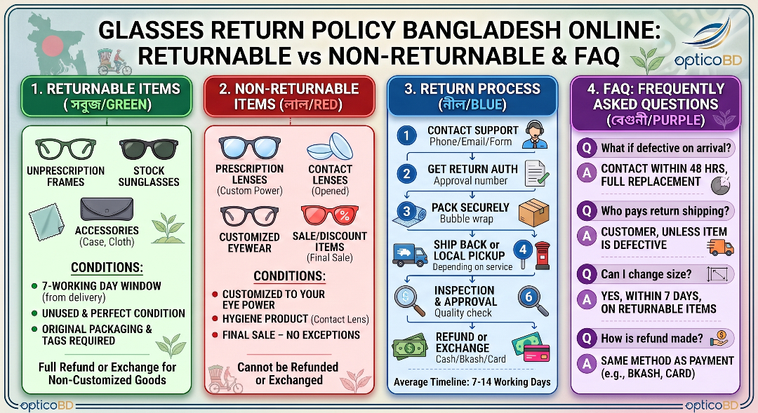 Glasses Return Policy Bangladesh Online Returnable Vs Non Returnable & Faq
