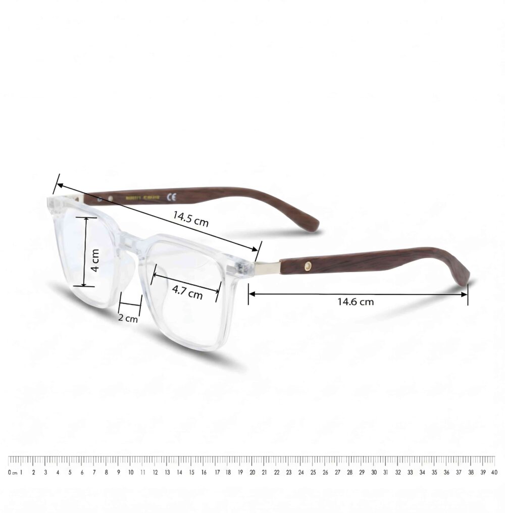 Classic Rectangular Wooden Grey Transparent 1 OpticoBD - Measurement 20