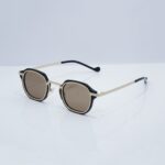 Opticobd skelet Black Gold Hexagonal Sunglasses 2
