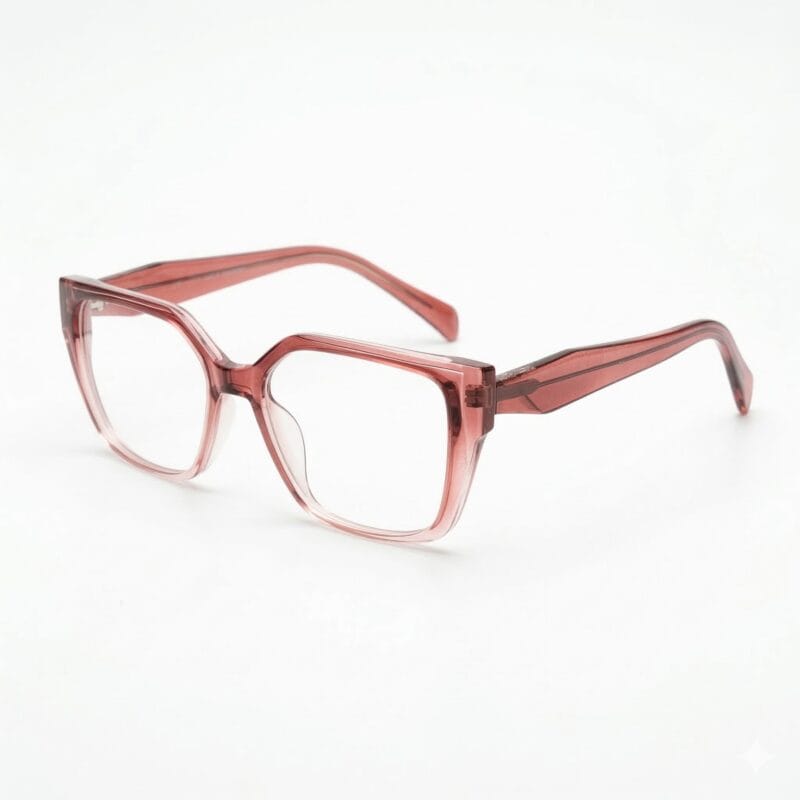 Gwendolyn Rectangle Pink Eyeglasses 1