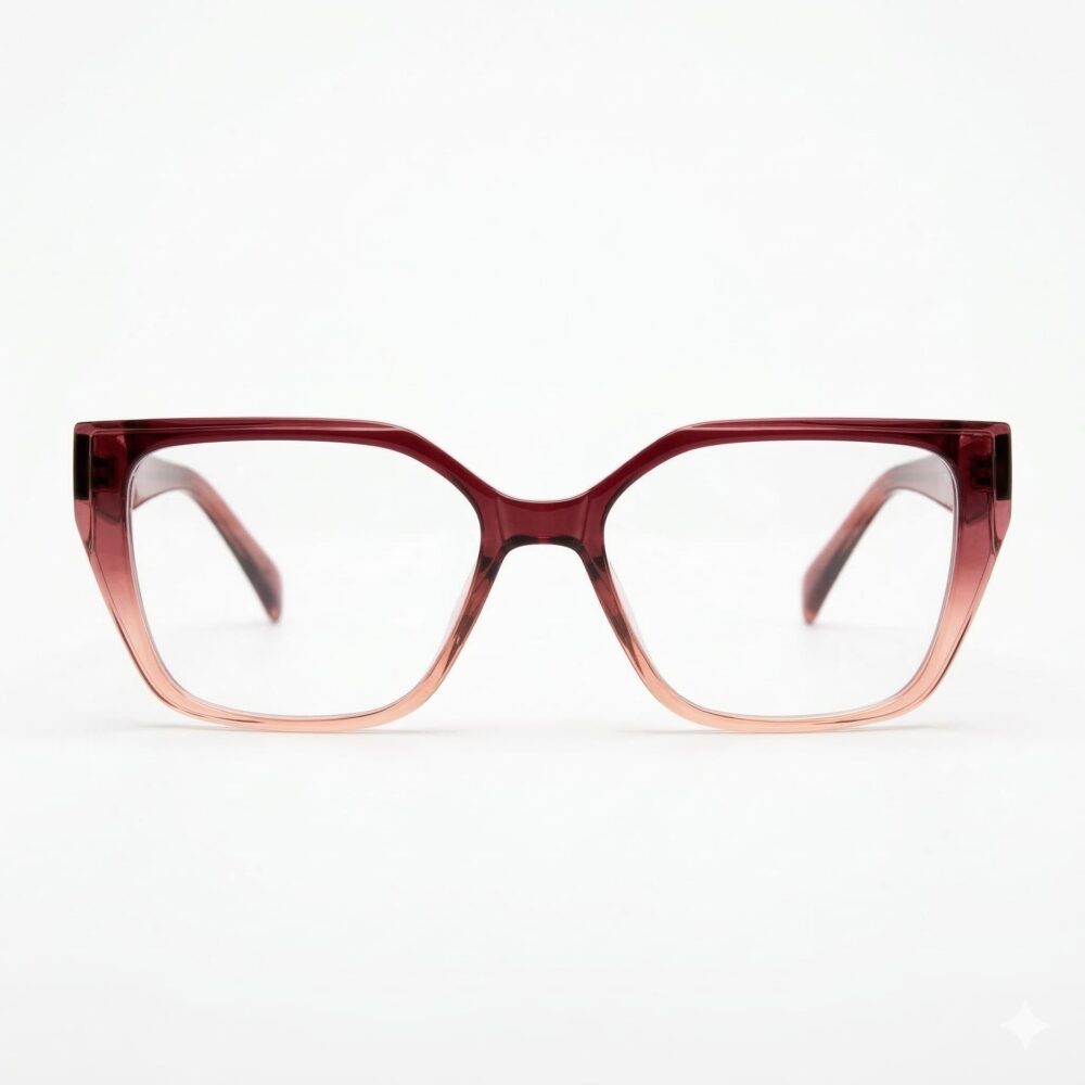 Gwendolyn Rectangle Pink Eyeglasses 2