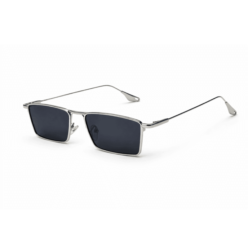 Metal Rectangular silver Sunglasses 2