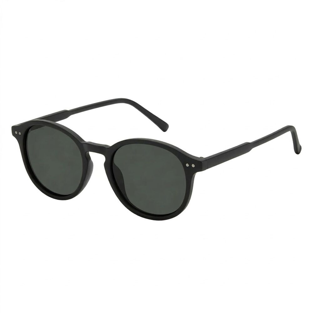 Polarized Sunglass Light Weight Round Eyeglasses Matte Black 1