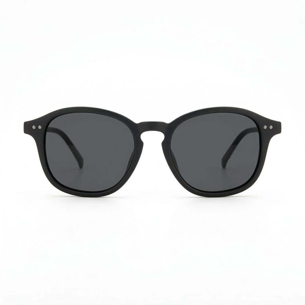 Polarized Sunglass Light Weight Round Eyeglasses Matte Black 2