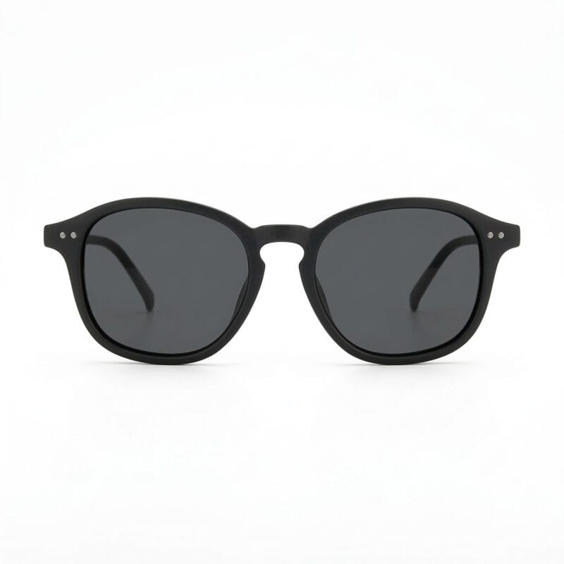 Polarized Sunglass Light Weight Round Eyeglasses Matte Black 2