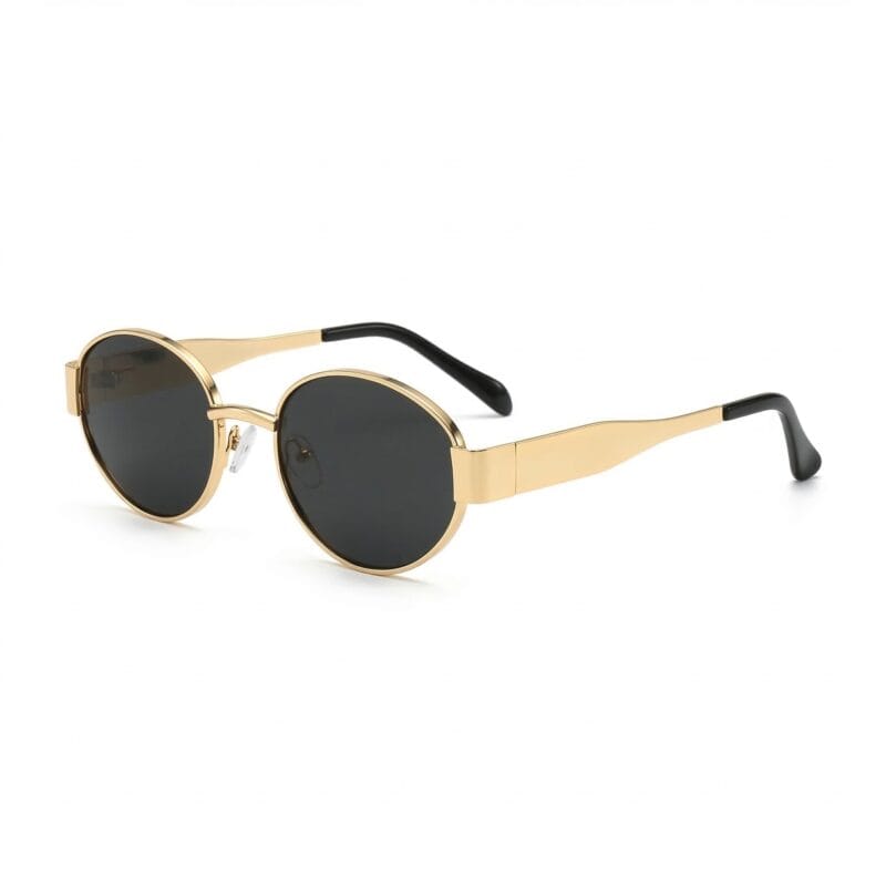 Retro Gold Oval Metal Sunglasses BD 1