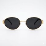 Retro Gold Oval Metal Sunglasses BD 2