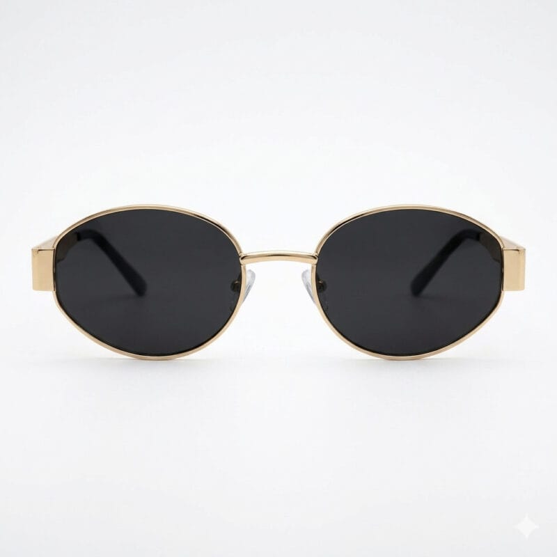 Retro Gold Oval Metal Sunglasses BD 2
