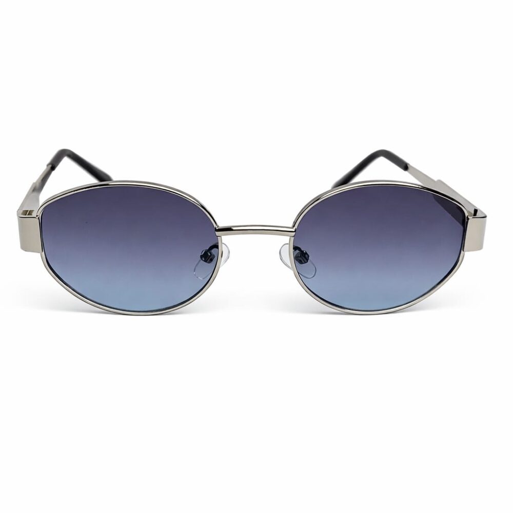 Retro Metal Frame Oval Sunglasses Oval Eyeglasses Silver 2