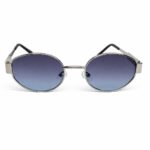 Retro Metal Frame Oval Sunglasses Oval Eyeglasses Silver 2