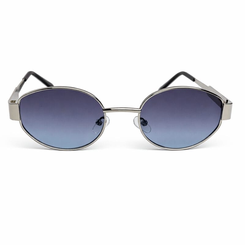 Retro Metal Frame Oval Sunglasses Oval Eyeglasses Silver 2