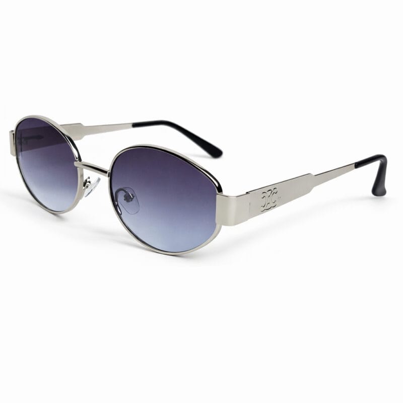 Retro Metal Frame Oval Sunglasses Oval Eyeglasses Silver 3