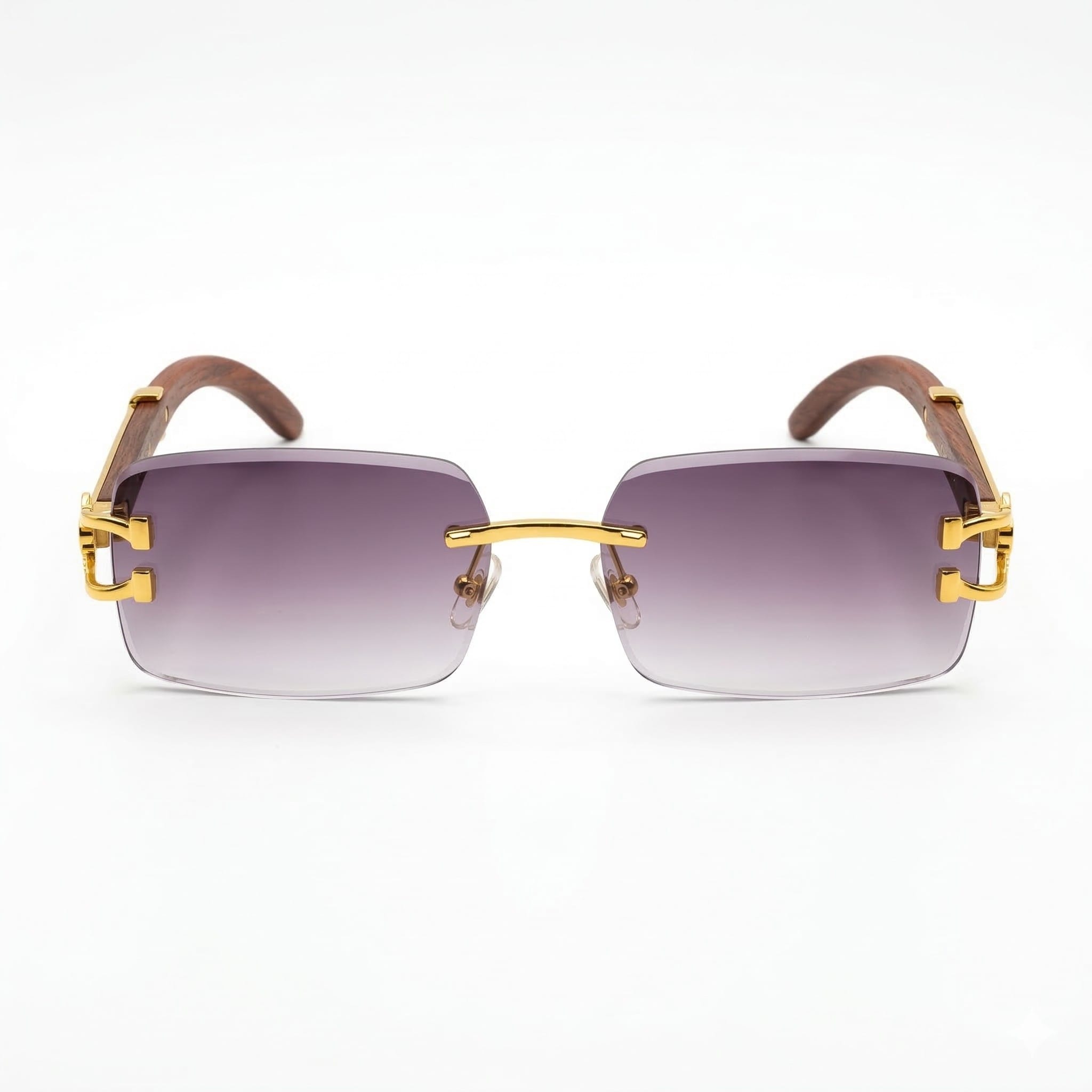 Wenefang Rimless Rectangular Eyeglasses Gold 2 Wenefang Rimless Rectangular Eyeglasses Gold 2