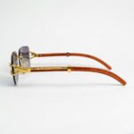 Wenefang Rimless Rectangular Eyeglasses Gold 4