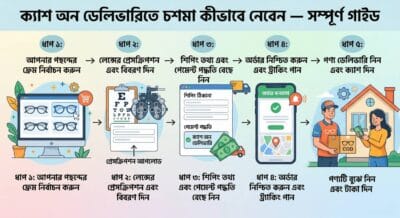 ক্যাশ অন ডেলিভারিতে চশমা কীভাবে নেবেন — সম্পূর্ণ গাইড