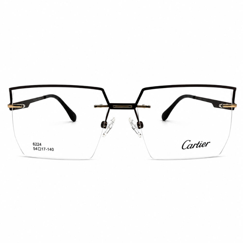 Cartier Oversized Brown Rimless Eyeglasses - 1