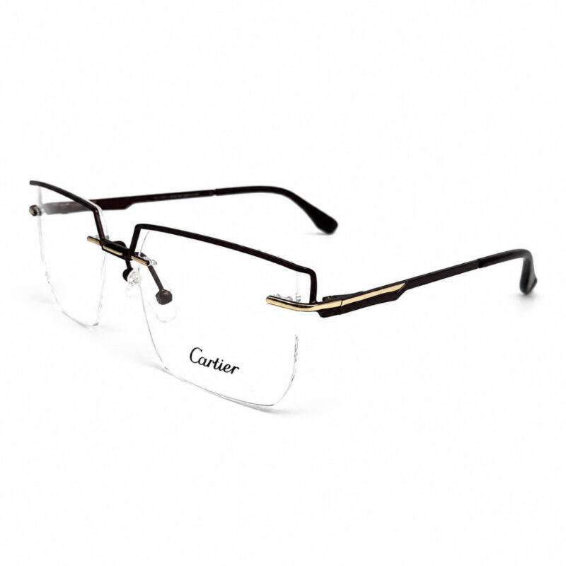 Cartier Oversized Brown Rimless Eyeglasses - 2