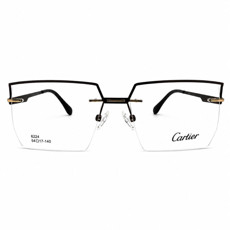 Cartier Oversized Brown Rimless Eyeglasses - 1