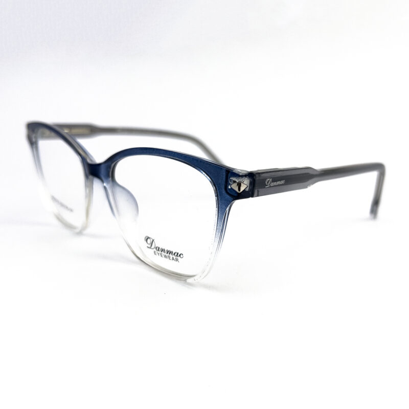 Danmac TR Ladies Oversized Blue Transparent Cat Eye Eyeglasses - 2