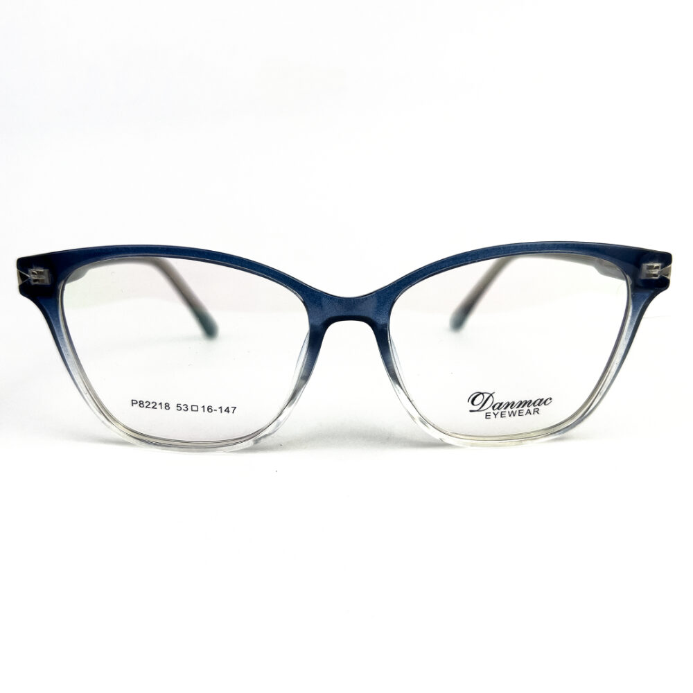 Danmac TR Ladies Oversized Blue Transparent Cat Eye Eyeglasses - 1