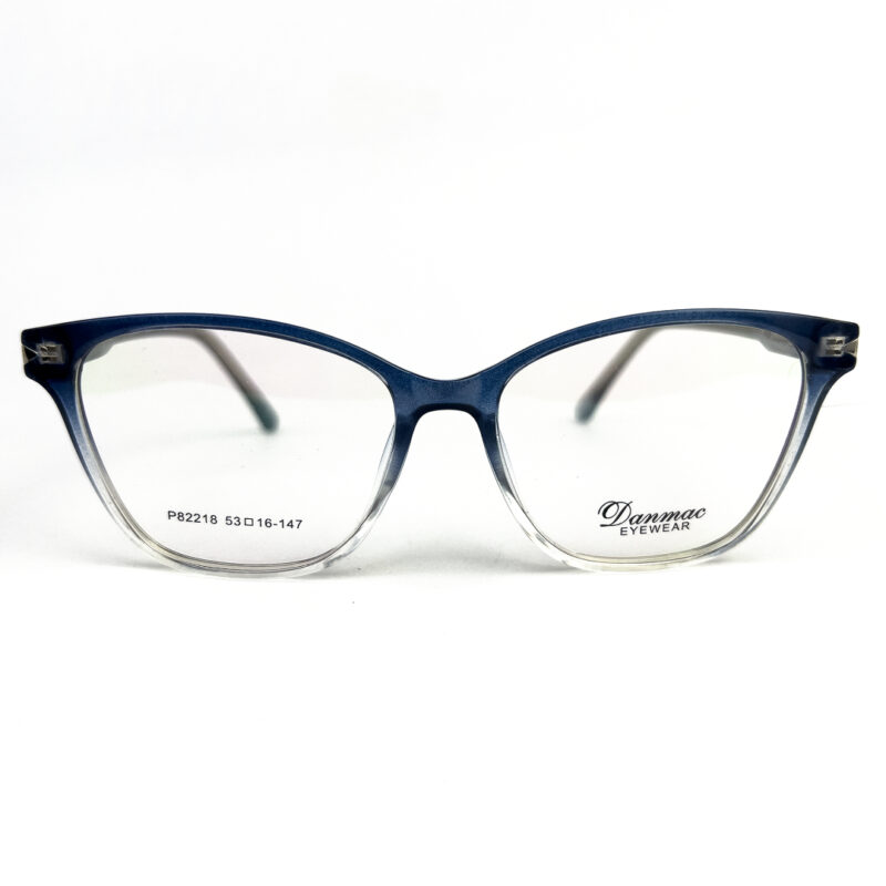 Danmac TR Ladies Oversized Blue Transparent Cat Eye Eyeglasses - 1