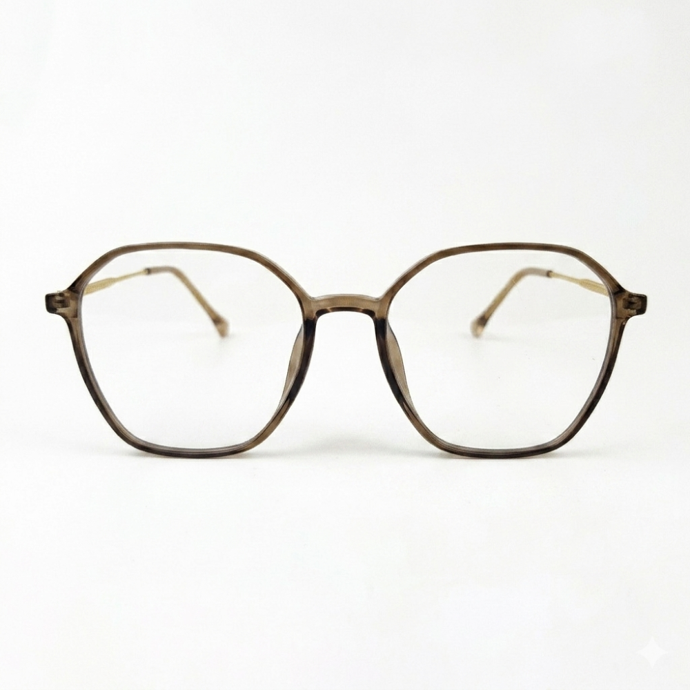 DuraFlex Hexagon Eyeglasses Brown DFHN10 - 1