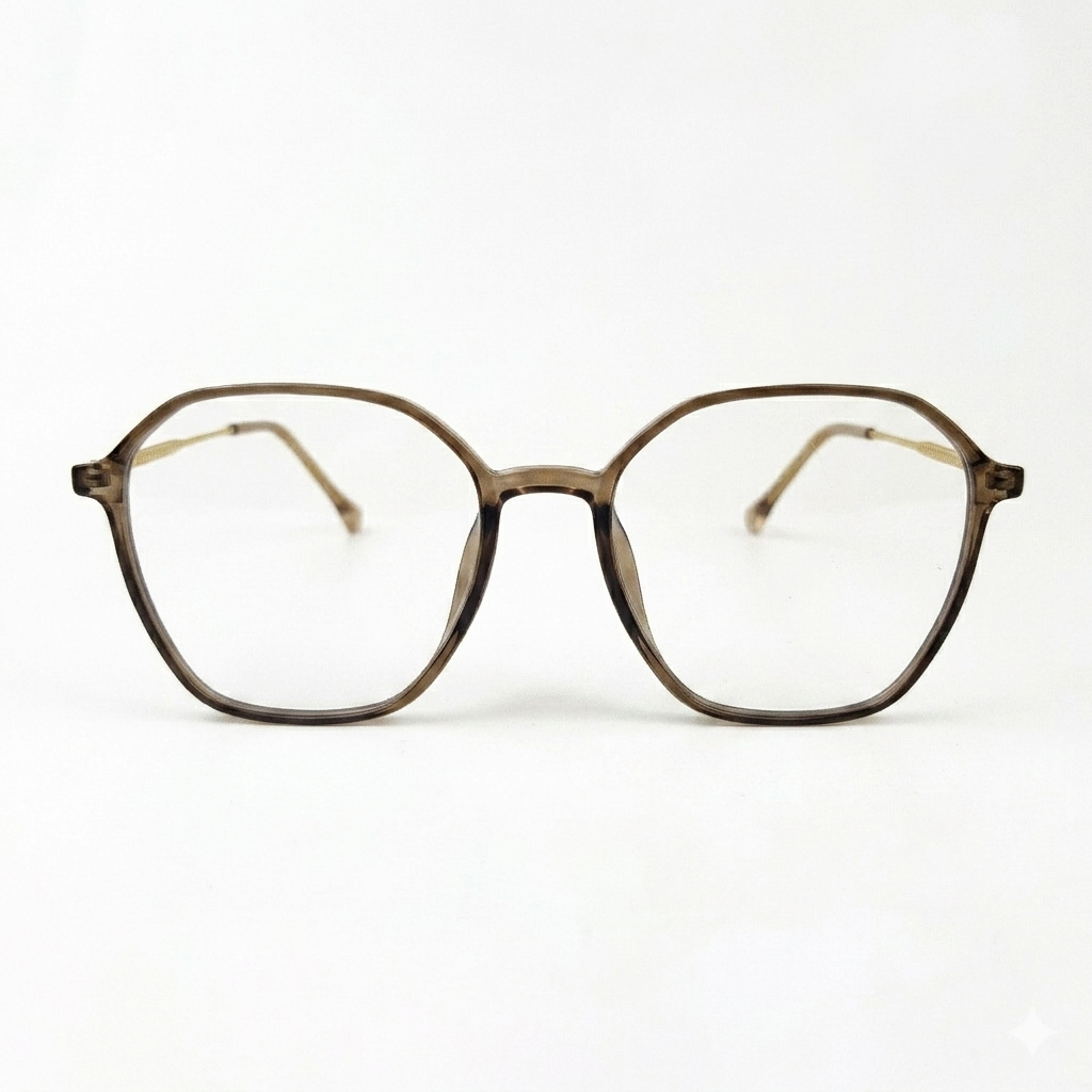 DuraFlex Hexagon Eyeglasses Brown DFHN10 - 1 DuraFlex Hexagon Eyeglasses Brown DFHN10 - 1