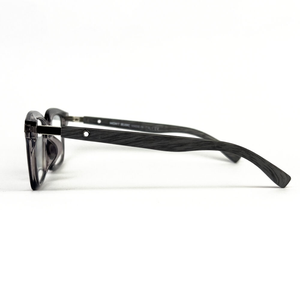 Grey Transparent Wood Bold Mont Blanc Eyeglasses - 2
