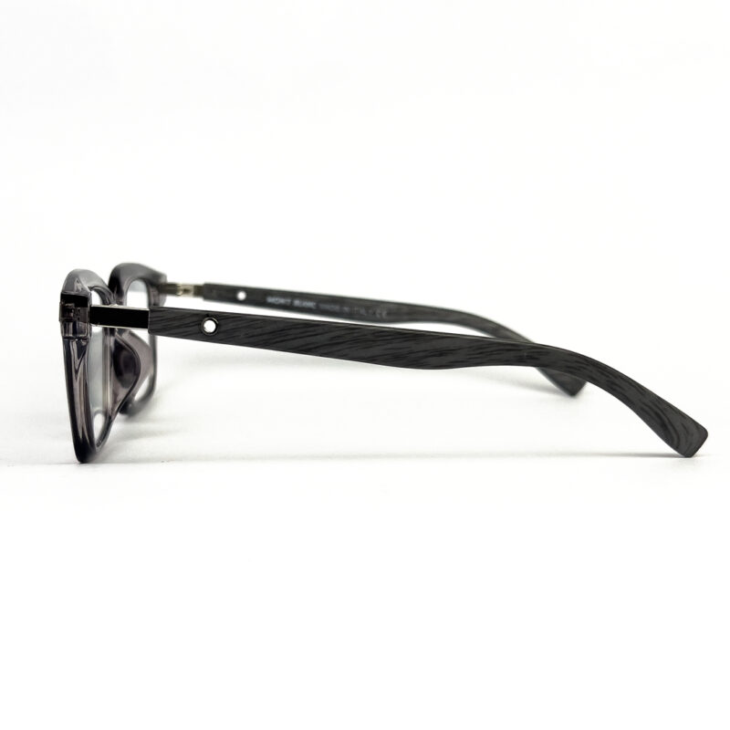 Grey Transparent Wood Bold Mont Blanc Eyeglasses - 2