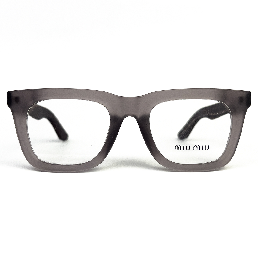 Miu Miu Frosted Grey Transparent Wood Texture Eyeglasses - 1 Miu Miu Frosted Grey Transparent Wood Texture Eyeglasses - 1
