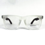 Miu Miu Frosted White Transparent Wood Texture Eyeglasses - 1