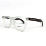 Miu Miu Frosted White Transparent Wood Texture Eyeglasses - 2