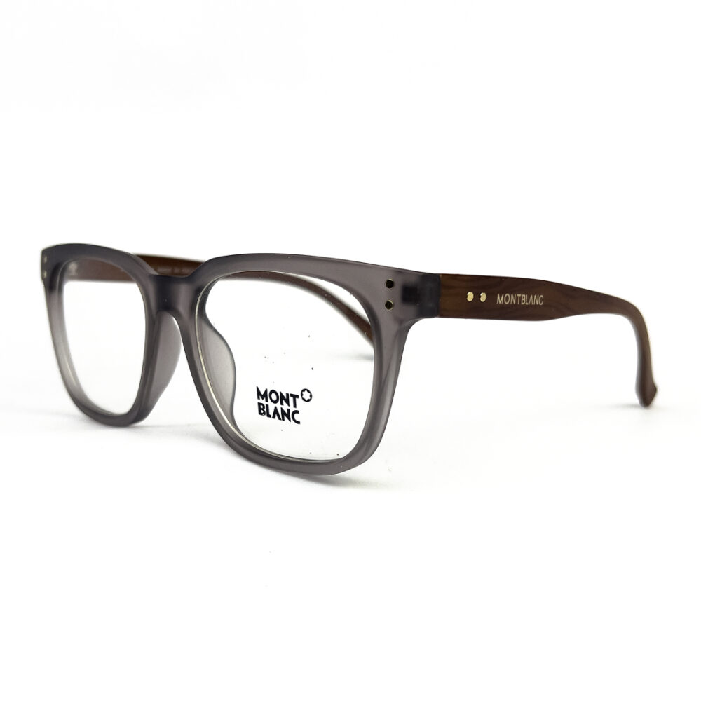 Mont Blanc Slim Grey Wood Texture Eyeglasses - 2
