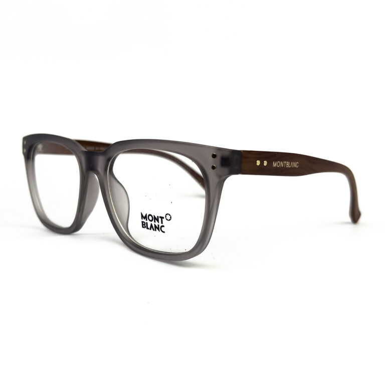 Mont Blanc Slim Grey Wood Texture Eyeglasses (1)