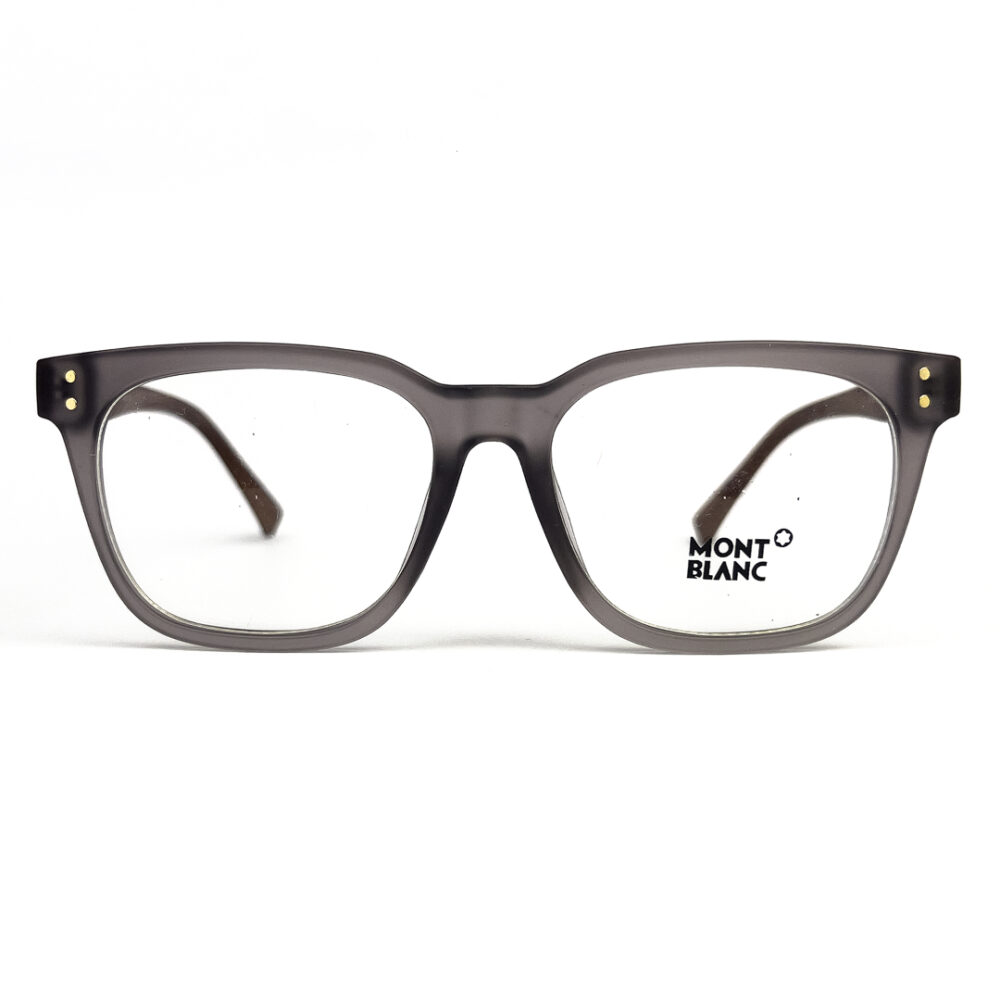 Mont Blanc Slim Grey Wood Texture Eyeglasses - 1