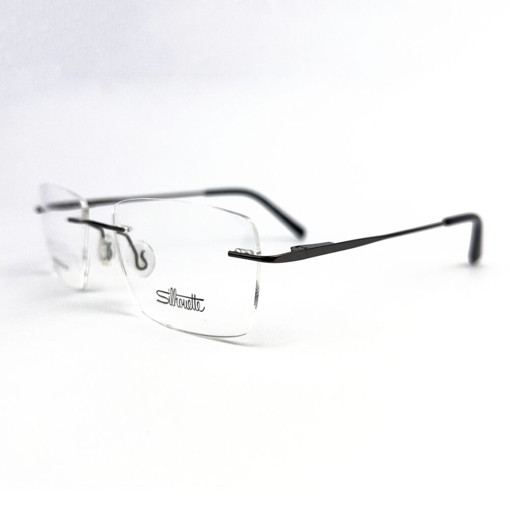 Silhouette Classic Gun Metal Rimless Eyeglasses - 2