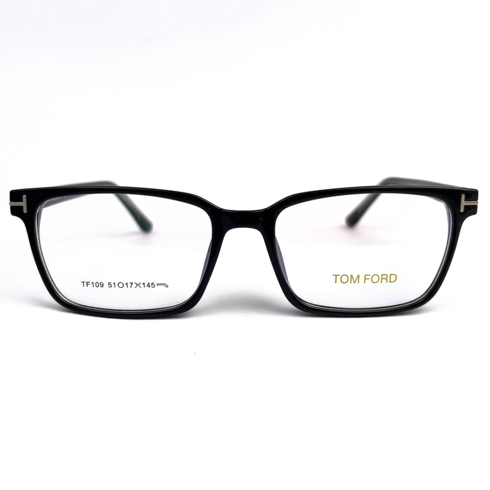 TomFord Black Slim Rectengular Eyeglasses - 1