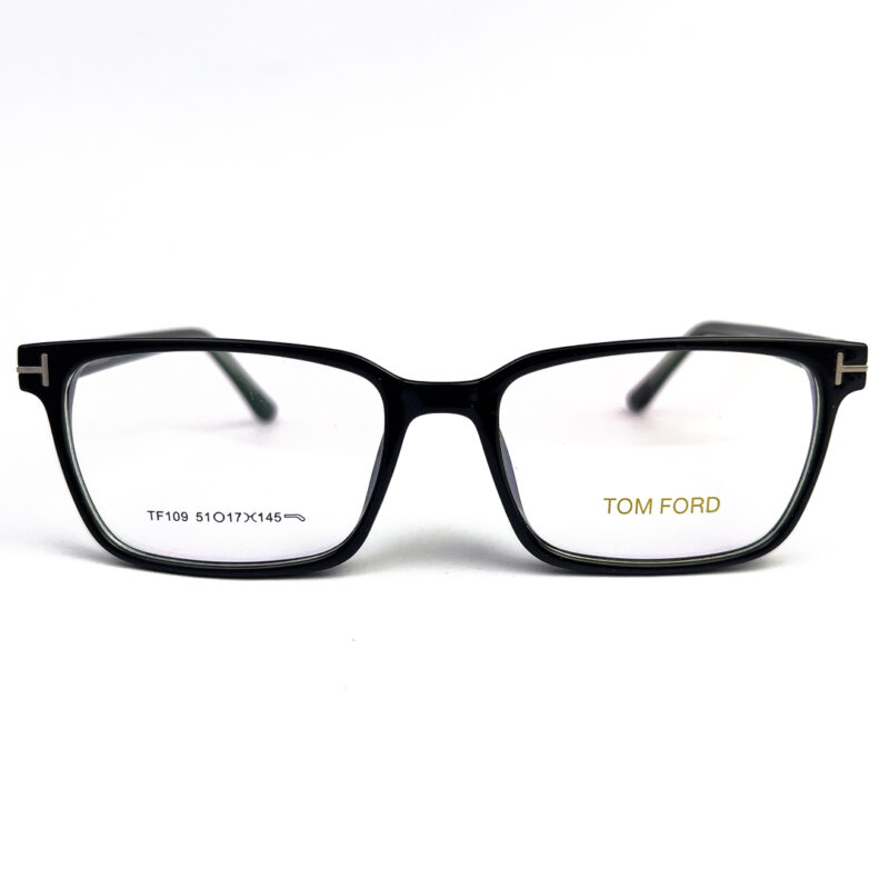 TomFord Black Slim Rectengular Eyeglasses - 1