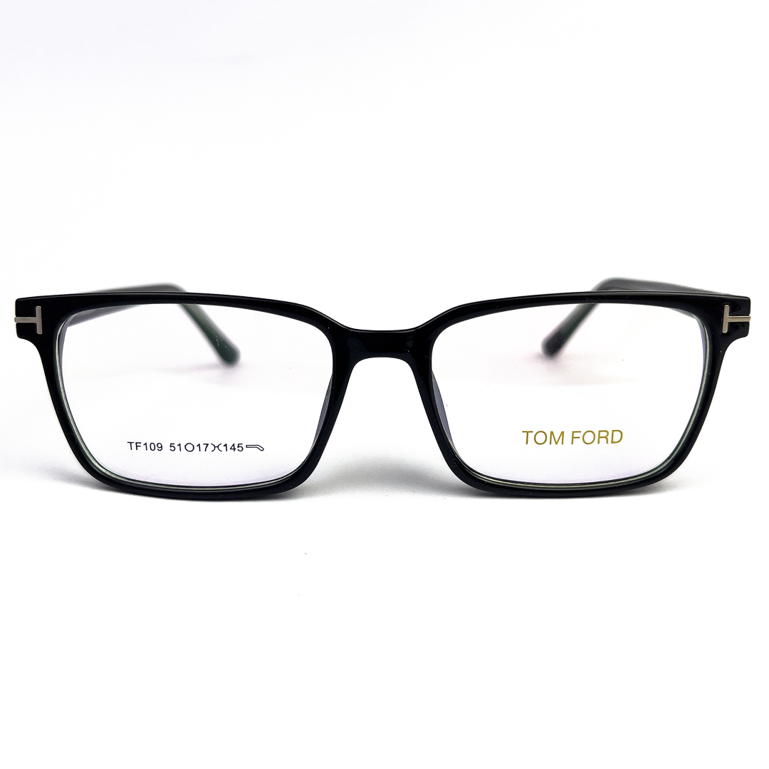 TomFord Black Slim Rectengular Eyeglasses - 1 TomFord Black Slim Rectengular Eyeglasses - 1