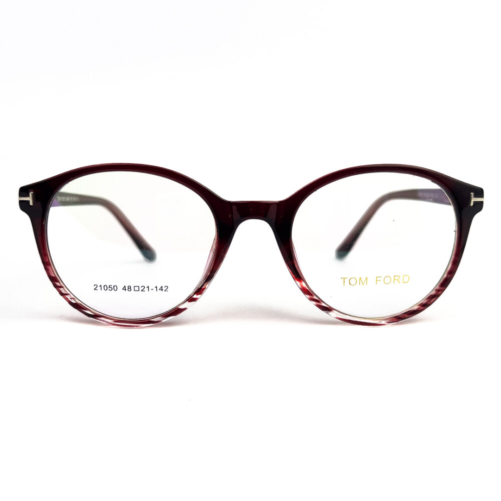 TomFord Ladies Gradiant Maroon Round Eyeglasses - 1