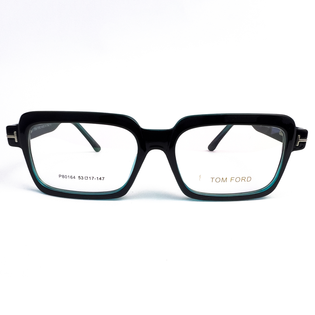 TomFord Teal Dual Tone Bold Rectangular Eyeglasses - 1 TomFord Teal Dual Tone Bold Rectangular Eyeglasses - 1