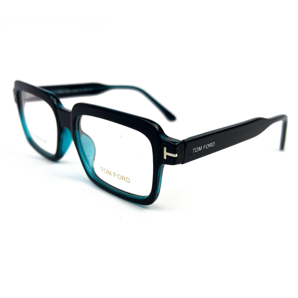 TomFord Teal Dual Tone Bold Rectangular Eyeglasses - 2