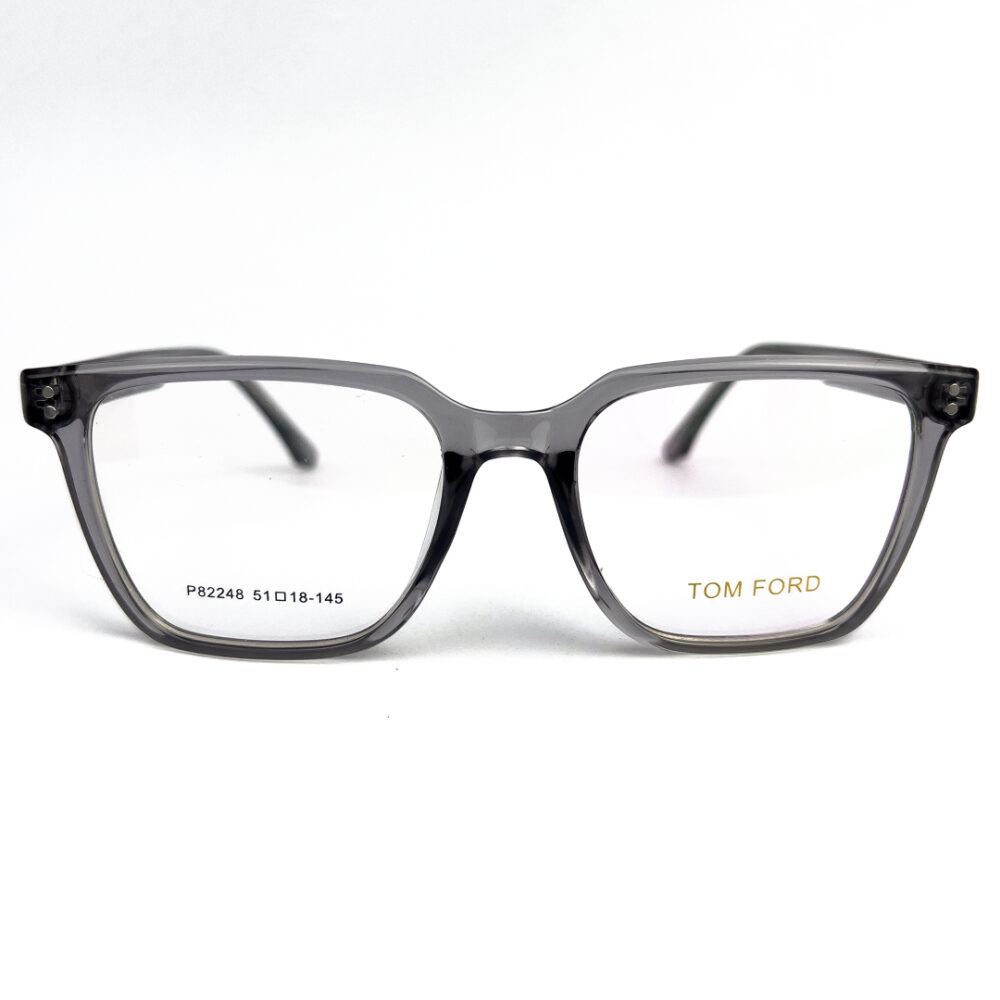 TomFord Transparent Grey Square Eyeglasses - 1