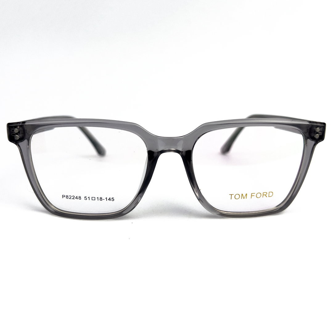 TomFord Transparent Grey Square Eyeglasses - 1 TomFord Transparent Grey Square Eyeglasses - 1