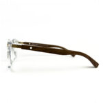 White Transparent Wood Bold Mont Blanc Eyeglasses - 3