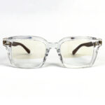 White Transparent Wood Bold Mont Blanc Eyeglasses - 1