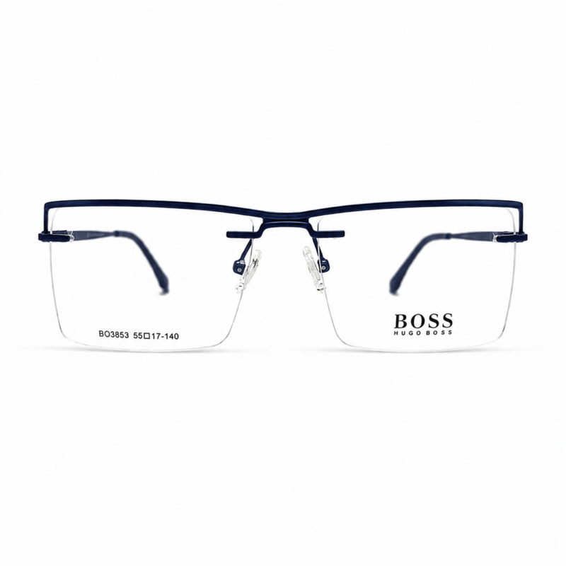 Boss Rectangular Blue Eyeglasses