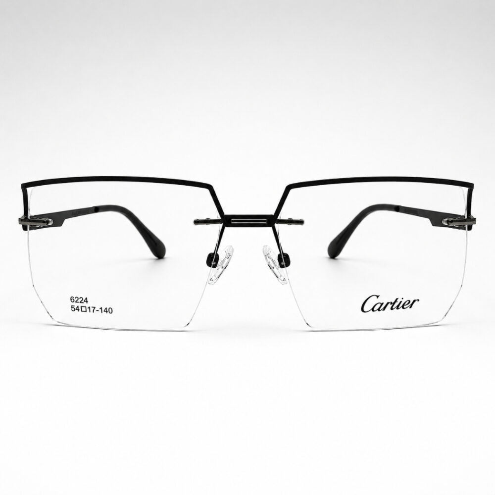 Cartier Oversized Black Rimless Eyeglasses - 1